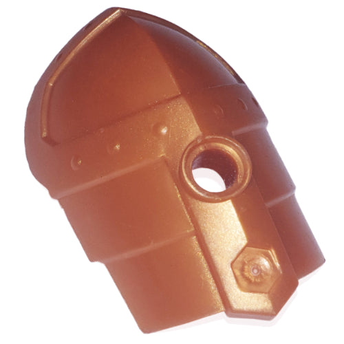 Metallic bronze LEGO large figure shoulder armor with smooth layered plates and a prominent pin hole.