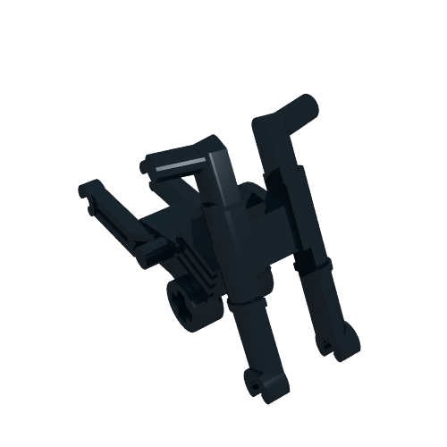 LEGO 50859b black Motorcycle Chassis with long fairing mounts and foot pegs.