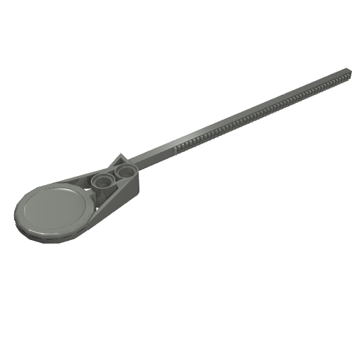 Grey LEGO Bionicle Rhotuka Rip Cord 12L with a circular tab at one end and a ribbed length.