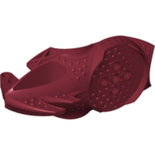 Dark red LEGO Bionicle Visorak Head part 50913 with 7 pin holes in a circle and a central axle hole.