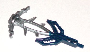 LEGO Bionicle 50924pb01 Weapon Hordika Fin Barb, pearl light gray flexible end and dark blue weapon-like section.
