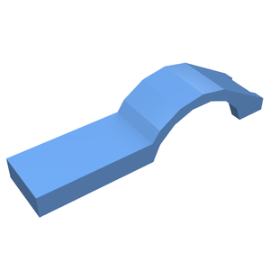 Light blue LEGO 50947 Vehicle Mudguard 1 x 4 1/2 piece, featuring a flat base, angled rise, and arched top section.