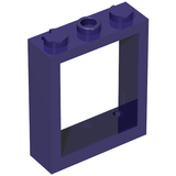 Dark blue LEGO 1x3x3 window frame, flat front, with studs on top.
