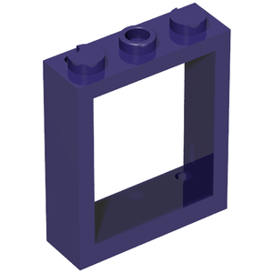 Dark blue LEGO 1x3x3 window frame, flat front, with studs on top.