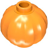 An orange LEGO pumpkin or gourd piece with a hollow stud on top.