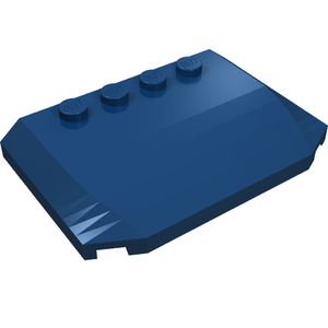 Dark blue LEGO 52031 Wedge 4 x 6 x 2/3 Triple Curved plate with four studs and angled front edge.