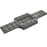 Gray LEGO Vehicle Base 4x12 with 2x4 recessed center and smooth underside, part number 52036.