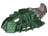 Dark green LEGO Bionicle Toa Inika elliptical foot part 53549pb02 with a marbled pearl light gray heel.