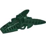 Dark green LEGO Bionicle 53568 Piraka mechanical foot part, rendered with segmented toes and detailed texture.