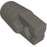 Dark gray LEGO Hinge Cylinder 1 x 2 Locking with 1 Finger and Axle Hole on Ends without Slots, part 53923.