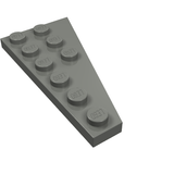 A single gray LEGO Wedge, Plate 6 x 3 Left piece, viewed from a slight angle, showing the studs with 'LEGO' branding.