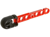 Red LEGO Projectile Arrow liftarm shaft with black flexible rubber hollow end.