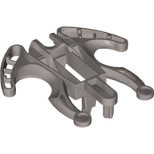 Grey LEGO Bionicle Squid Ammo Launcher (part 57556) on a white background, showing its intricate design.