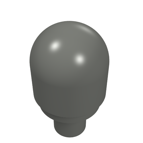 Dark gray LEGO 58176 Bar with Light Bulb Cover (Bionicle Barraki Eye) piece on a white background.