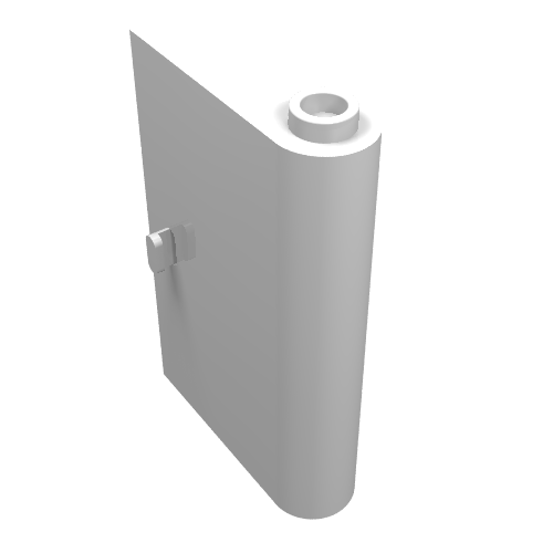 Light gray LEGO 58380 Door 1 x 3 x 4 Right, showing the top hinge connection point and a stud on the panel.