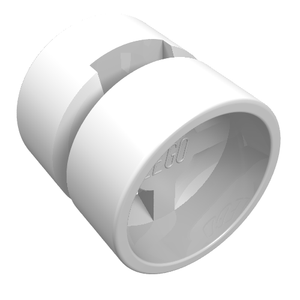 White LEGO Wheel 11mm D. x 12mm, with a central groove and a round hole. The LEGO logo is visible inside.