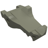 Grey LEGO 6027 Alligator / Crocodile / Dragon Jaw Upper / Dinosaur Tongue piece, angled view on white background.