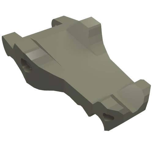 Grey LEGO 6027 Alligator / Crocodile / Dragon Jaw Upper / Dinosaur Tongue piece, angled view on white background.