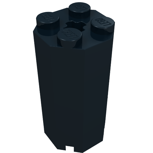 LEGO 6037 dark blue octagonal brick 2x2x3 1/3 with four studs on top and angled base