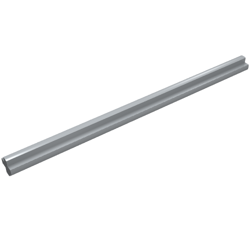 Light gray LEGO Technic Axle 9L. Long, slender bar with cross-shaped ends and a central groove.