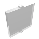 Translucent LEGO 60601 Glass for Window 1 x 2 x 2 Flat Front element, showing top and bottom studs.