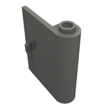 Gray LEGO 60657 Door 1 x 3 x 3 Right. Features a flat panel, a rounded hinge barrel on top, and a small clip detail.