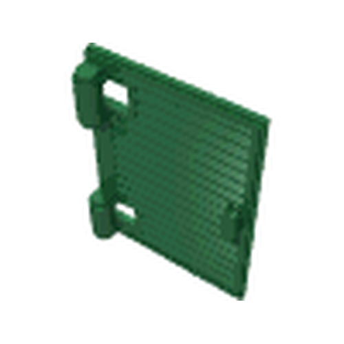 Dark green LEGO 60800 Shutter for Window 1 x 2 x 3 with Hinges, featuring a slatted panel and two hinge posts.
