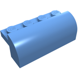 Light blue LEGO Slope, Curved 2 x 4 x 1 1/3 with 4 recessed studs on top.