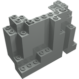 Grey LEGO 6082 Rock Panel 4 x 10 x 6 Rectangular (BURP) brick with studs on top and sides, viewed from an angle.