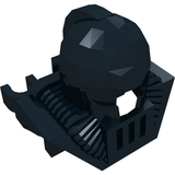 A dark grey LEGO Minifigure Aquashark helmet with a rounded top, visor opening, and ribbed side details.