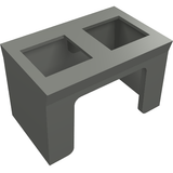 Dark grey LEGO Minifigure, Visor SW Clone Trooper part 61190c, featuring two square holes on top.