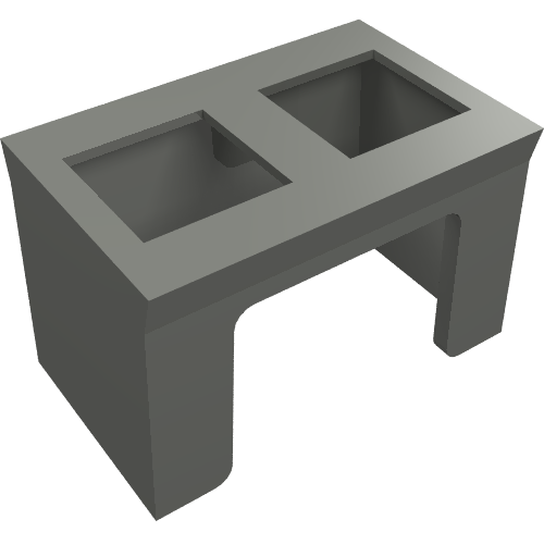 Dark grey LEGO Minifigure, Visor SW Clone Trooper part 61190c, featuring two square holes on top.