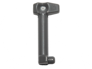 Dark grey LEGO Minifigure Helmet Antenna / Rangefinder (61190d) with rounded shaft and bottom peg.