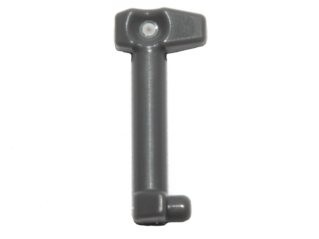 Dark grey LEGO Minifigure Helmet Antenna / Rangefinder (61190d) with rounded shaft and bottom peg.