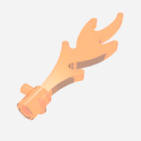 Translucent orange LEGO 6126 wave/flame piece with rounded edges, bar end, and small pins.