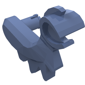 A single blue LEGO 6127 Dragon / Dinosaur Right Arm piece, rendered in 3D, on a white background.