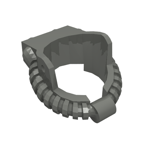 Grey LEGO 6158 Minifigure Fire Helmet Breathing Hose, showing ribbed and curved sections.