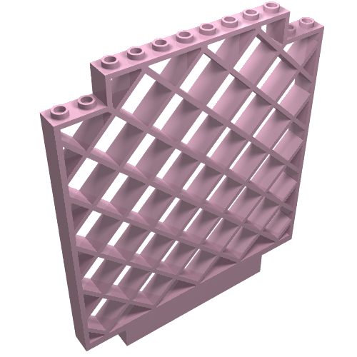 LEGO 6165 Belville Wall, Lattice 12x1x12 Square in light pink, showing diagonal grid and top studs.