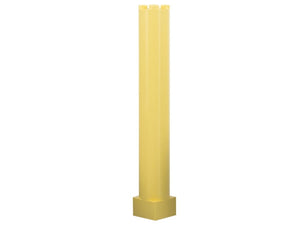 A yellow LEGO 2x2x11 solid pillar support piece on a white background.