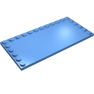 Light blue LEGO 6178 Modified 6x12 tile, featuring studs only along its perimeter, with a smooth, flat central area.