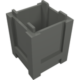 Dark grey LEGO 61780 Container, Box 2 x 2 x 2 - Top Opening, showing interior from above.