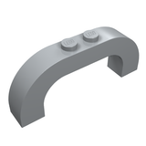 A light gray LEGO Arch 1 x 6 x 2 Curved Top brick, with two LEGO logo studs, shown against a white background.