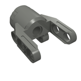 Dark gray LEGO Technic part 61904, an Axle and Pin Connector Block 4 x 3 x 2 1/2 (Linear Actuator Holder).