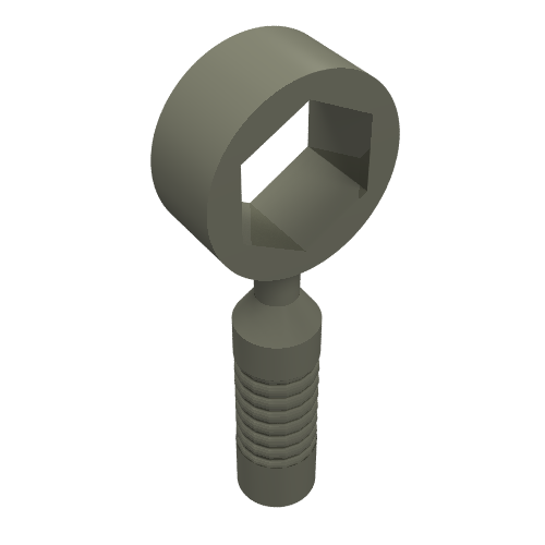 Grey LEGO minifigure utensil tool box wrench with a 6-rib handle and hexagonal opening.