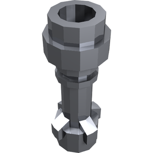 Grey LEGO 64567 Minifigure Lightsaber Hilt Straight, viewed from a slight angle.