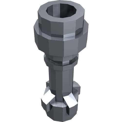 Grey LEGO 64567 Minifigure Lightsaber Hilt Straight, viewed from a slight angle.