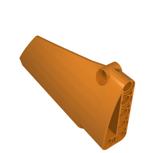 LEGO 64682 Technic Panel Fairing #18 Large Smooth, Side B in orange, showing pinholes.