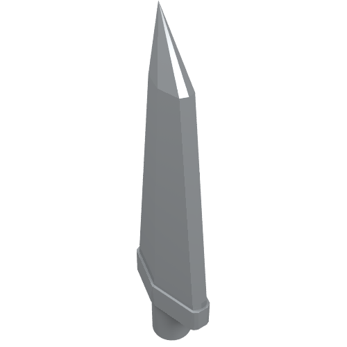 Gray LEGO minifigure weapon sword, a flexible 3.5L spike part 64727, with a pointed tip and bar end.