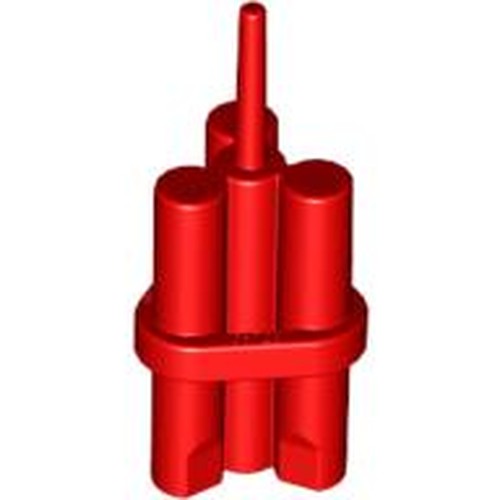 Red LEGO Minifigure Utensil Dynamite Sticks Bundle with three main sticks and a fuse.