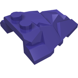 A dark purple LEGO 64867 Wedge 4 x 4 Fractured Polygon Top piece, featuring two studs and a textured top surface.